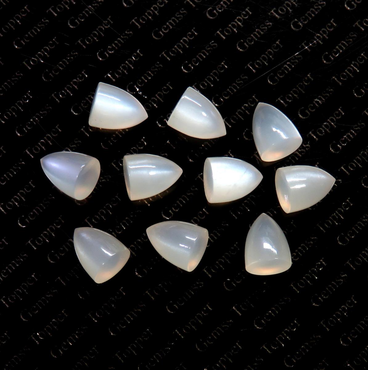 White Moonstone 8x10 mm Bullet Cabochon